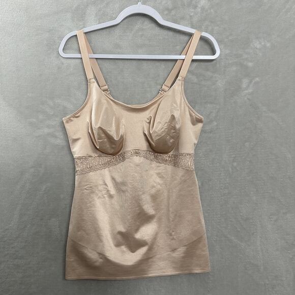 Ruby Ribbon Lace Full Support Cami 44 Beige Style #3024 Adjustable Shape Wear - Picture 2 of 14